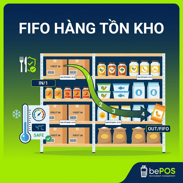 FIFO Hàng Tồn Kho Nhà Hàng - bePOS