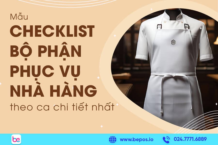 Mẫu checklist bộ phận phục vụ nhà hàng