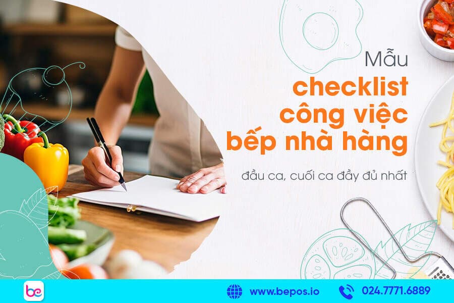 Mẫu checklist công việc bếp nhà hàng