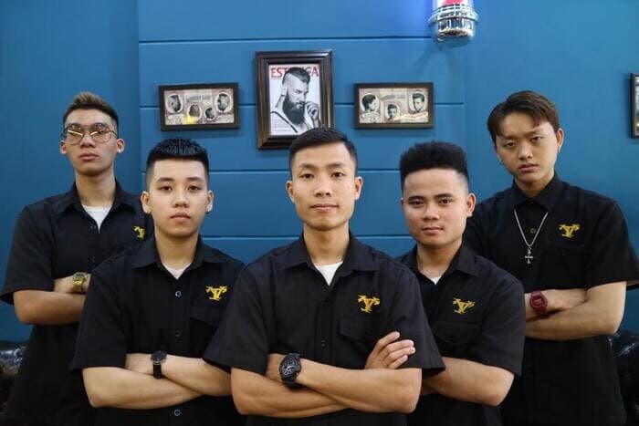Đồng phục Barber Shop áo sơ mi ngắn tay đen