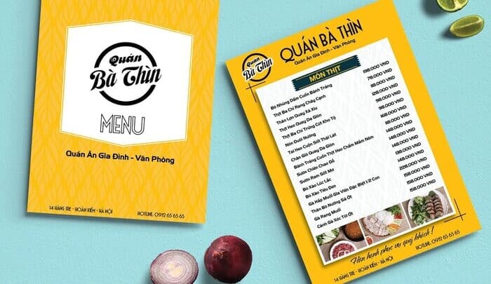 Vai trò thiết kế menu quán ăn vặt