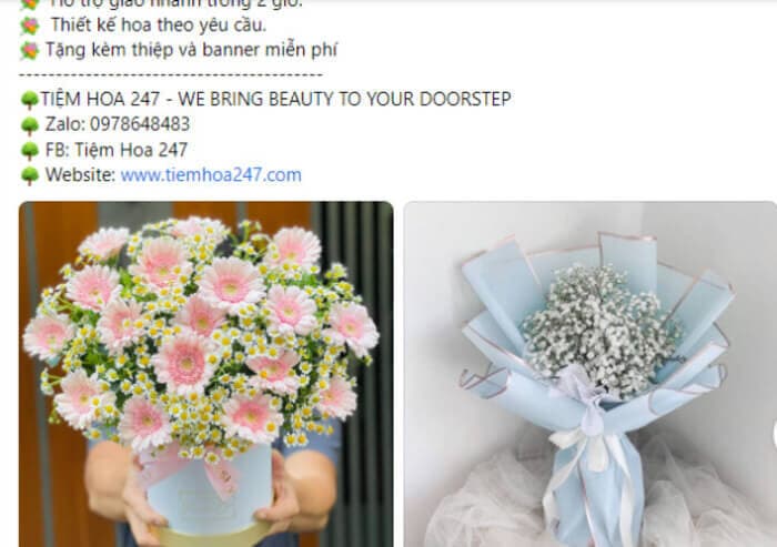 Stt bán hoa ấn tượng, độc đáo