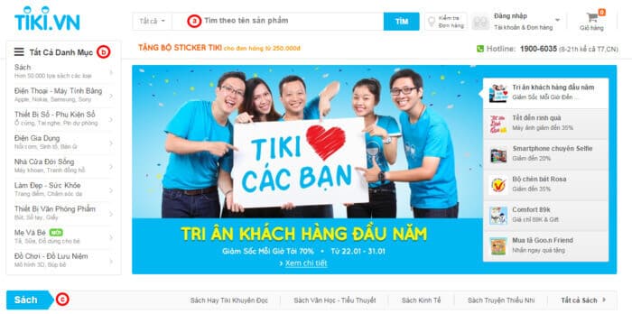 Tiki là sàn TMĐT ở Việt Nam nhiều ưu điểm