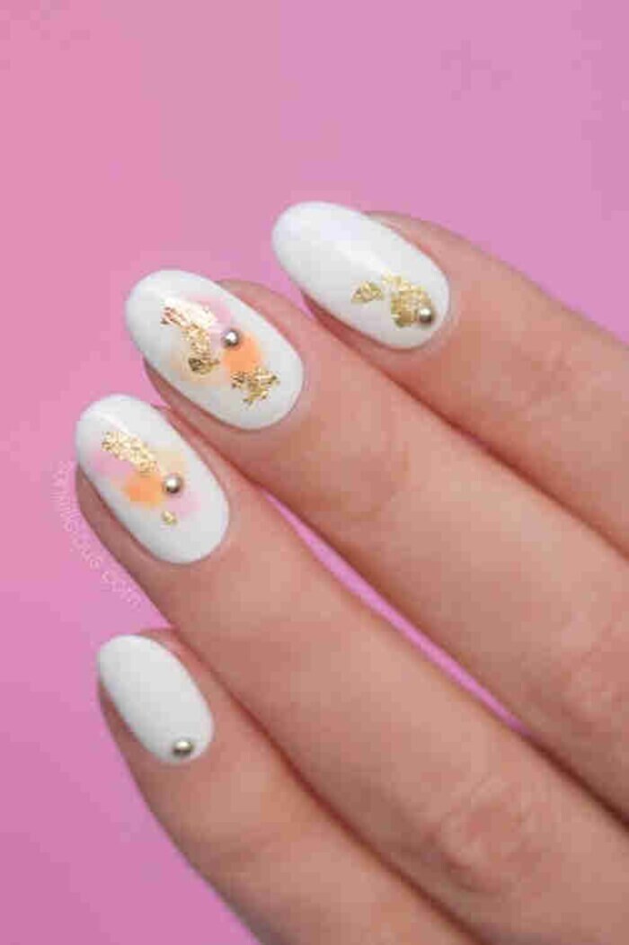 White watercolour nails