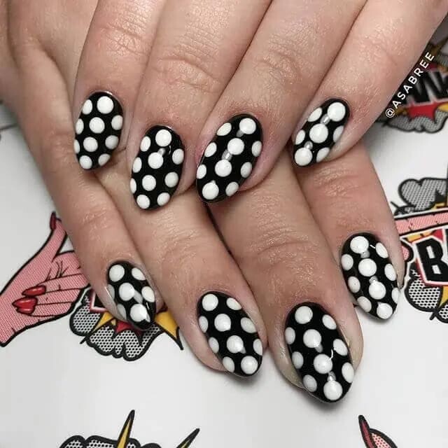 white-dot-nails