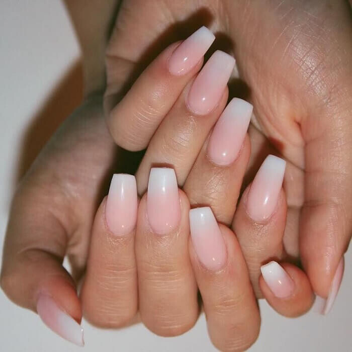 white-pink-ombre-nails