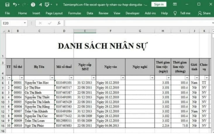 excel-nhan-su