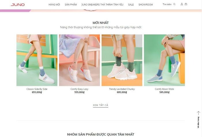 Một trang web bán giày online