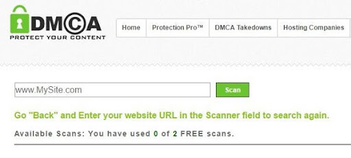 DMCA scan