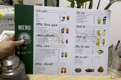 Thiết kế menu quán ăn bằng nhựa