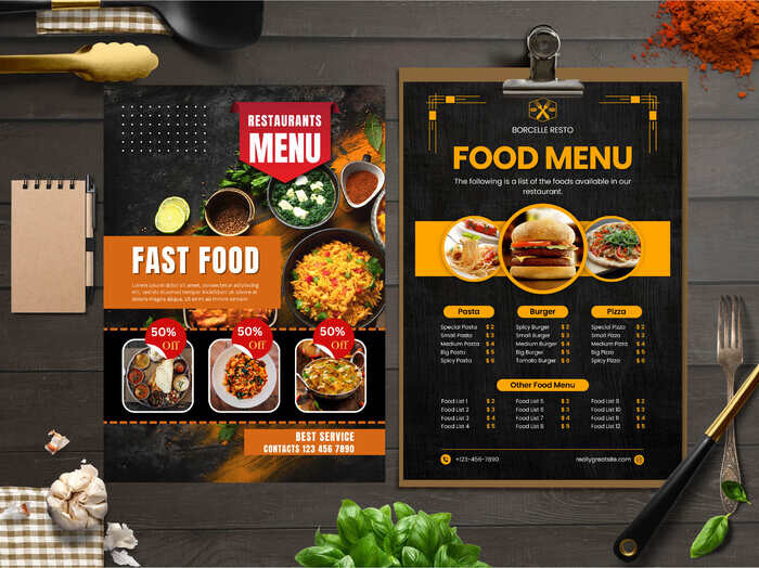 Giá thiết kế menu nhà hàng