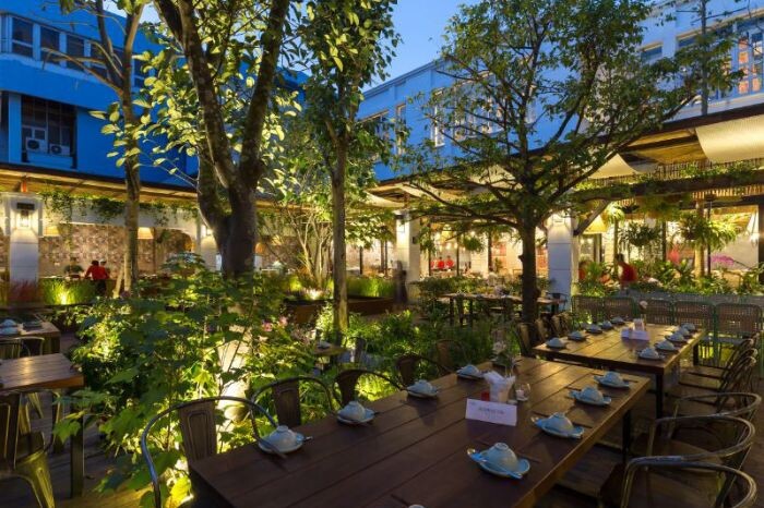 Hình ảnh nhà hàng ăn uống không gian xanh