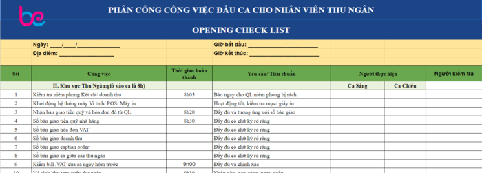 checklist-cong-viec-thu-ngan-dau-ca