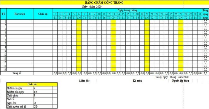cach-tao-bang-cham-cong-trong-excel
