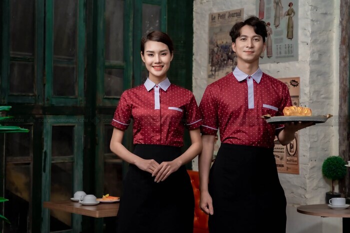 Đồng phục nhân viên phục vụ nhà hàng Âu sang trọng