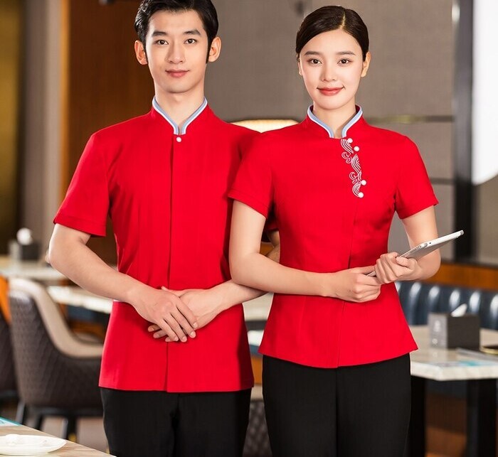 Đồng phục nhân viên phục vụ nhà hàng màu đỏ