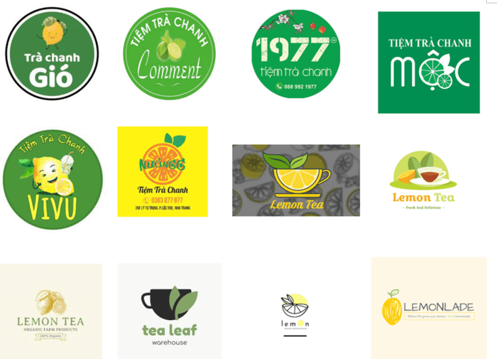 Logo tiệm trà chanh đa dạng