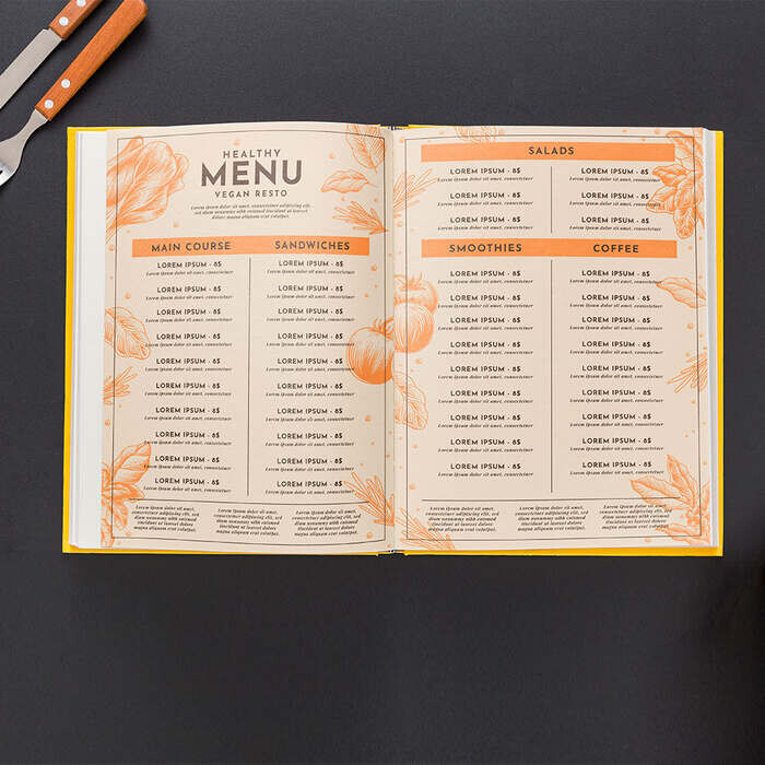 Thiết kế menu quán ăn vặt menu quyển