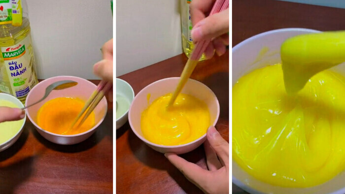 Đánh lòng đỏ trứng gà để làm bơ