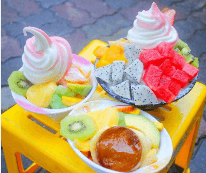 Hoa quả dầm mix kem