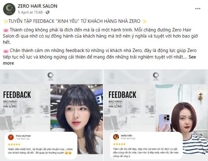 Mẫu feedback khách hàng cho tiệm tóc