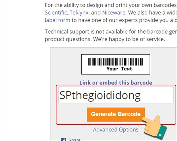 Cách tạo mã Barcode bằng Barcodesinc