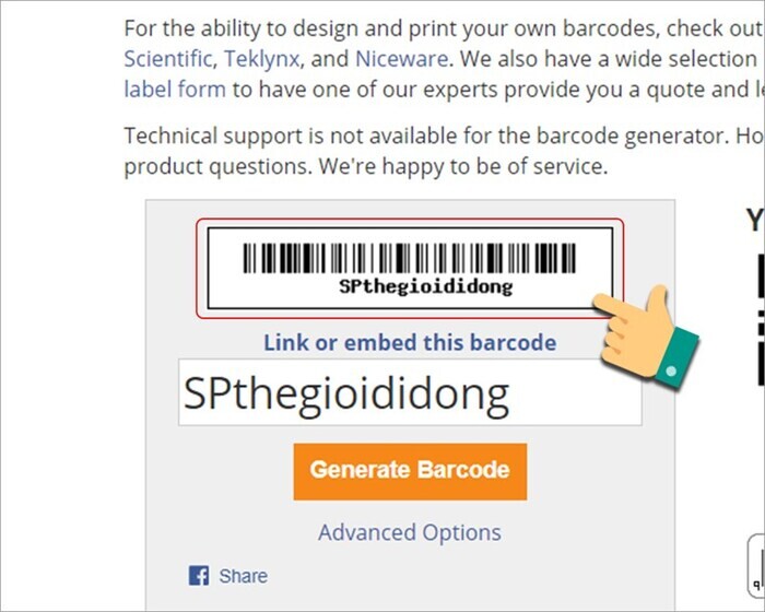 Lưu mã Barcode đã tạo được về máy 