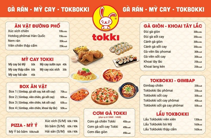thực đơn Tokki Chicken