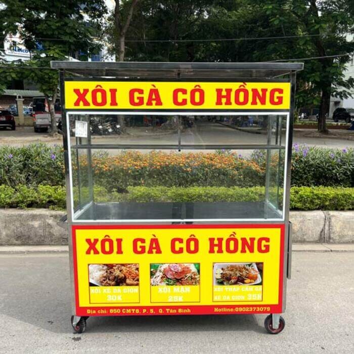 Mẫu xe đẩy bán xôi gà cô Hồng